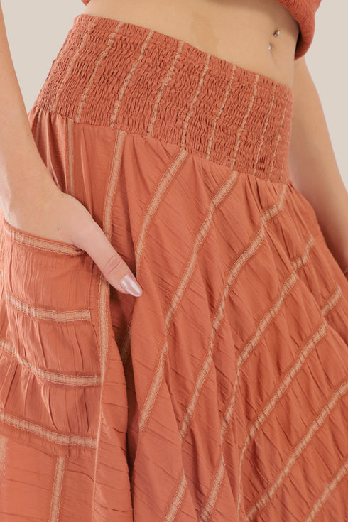 Striped harem pants with elastic waistband